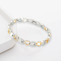Women Magnetic Bracelet Hollow Heart Sleek Surface Adjustable Chain Wrist Jewelry for Daily Wear Anniversaries Birthday Gift