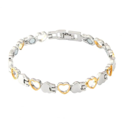 Women Magnetic Bracelet Hollow Heart Sleek Surface Adjustable Chain Wrist Jewelry for Daily Wear Anniversaries Birthday Gift
